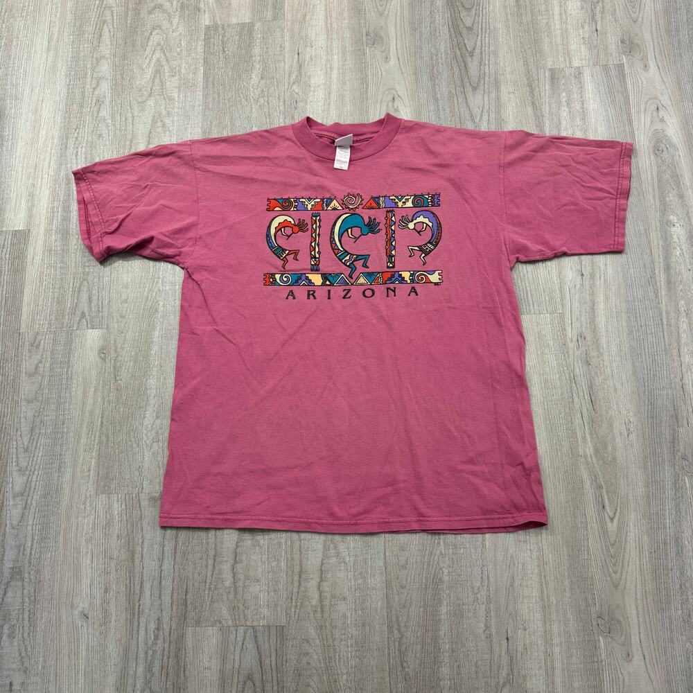 Vintage Arizona Tribal Shirt Men's Extra Large 90s Pink Art Graphic Crewneck